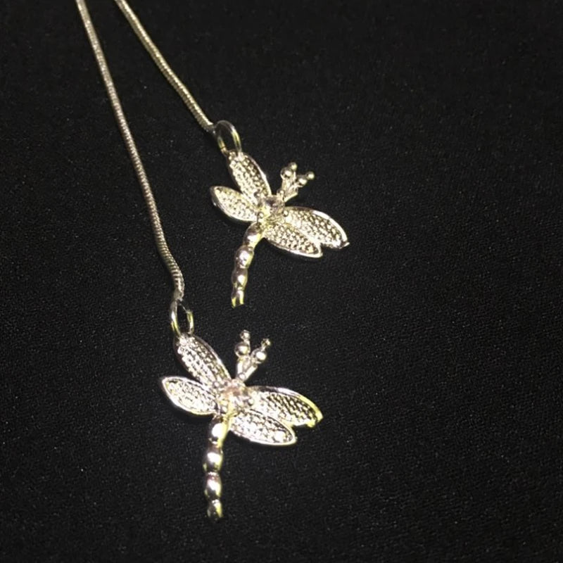 Collier Libellule Argent 925 Chaîne Serpent