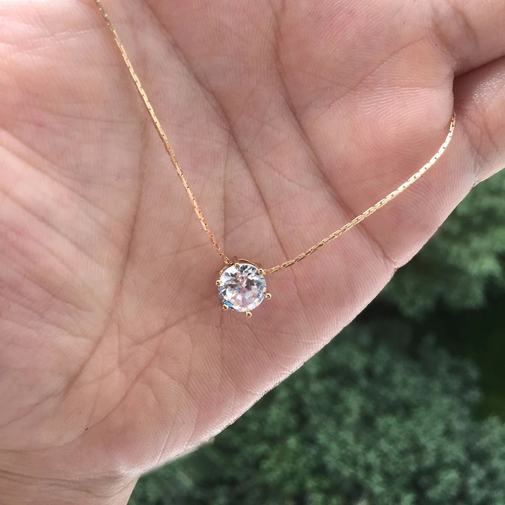Collier Pendentif Zircon Cristal