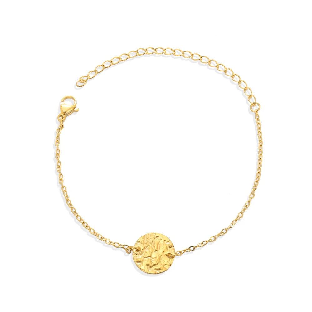 Bracelet Fleurs Zircon Doré Acier Inoxydable