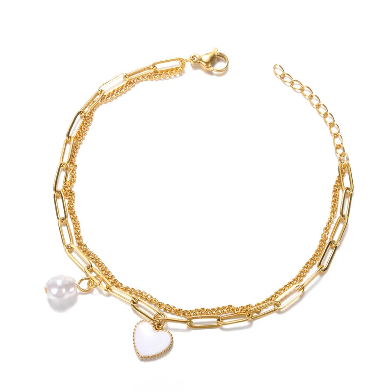Bracelet Fleurs Zircon Doré Acier Inoxydable