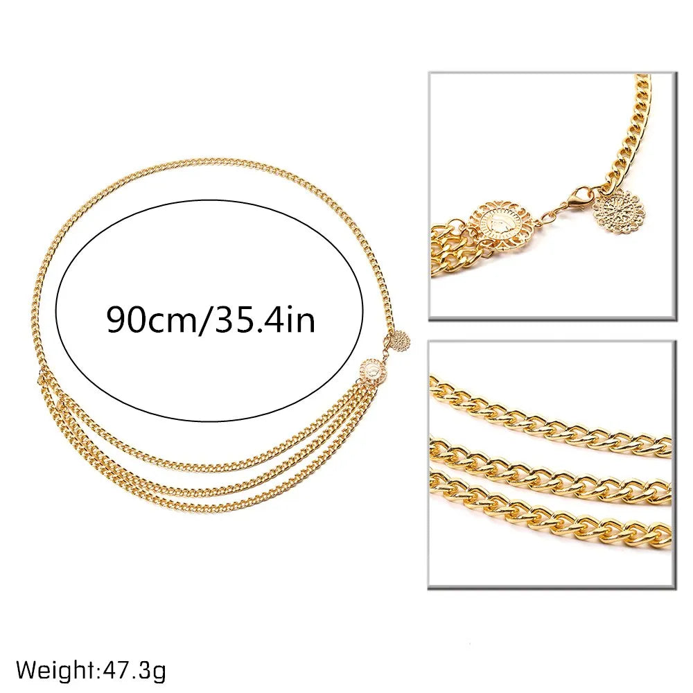 Ceinture Bijou Corps Tournesol Dorée Bohème