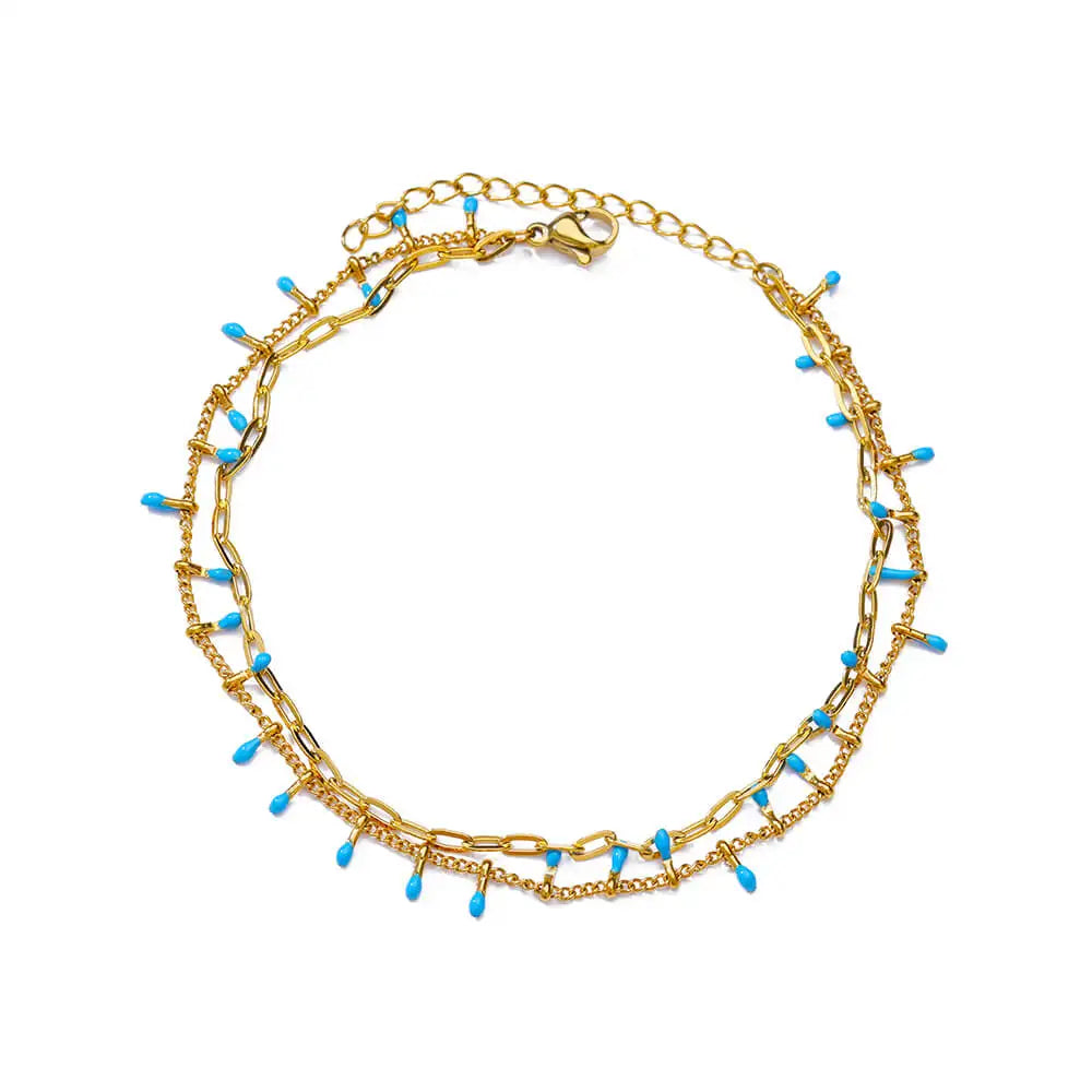 Bracelet Fleurs Zircon Doré Acier Inoxydable