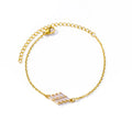 Bracelet Fleurs Zircon Doré Acier Inoxydable