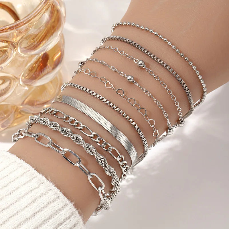 Bracelet Multicouche Chaîne Serpent Dorée