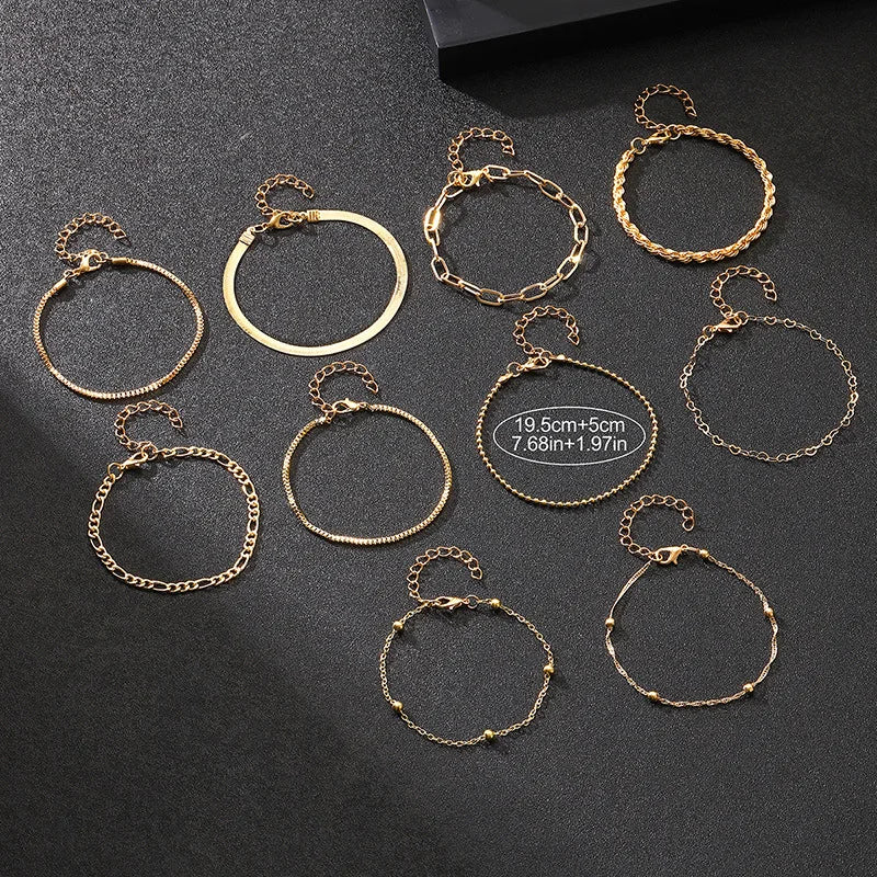 Bracelet Multicouche Chaîne Serpent Dorée