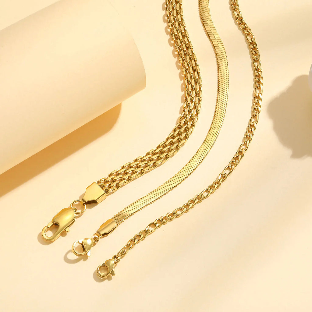 Bracelet Chaîne Dorée Acier Inoxydable Empilable