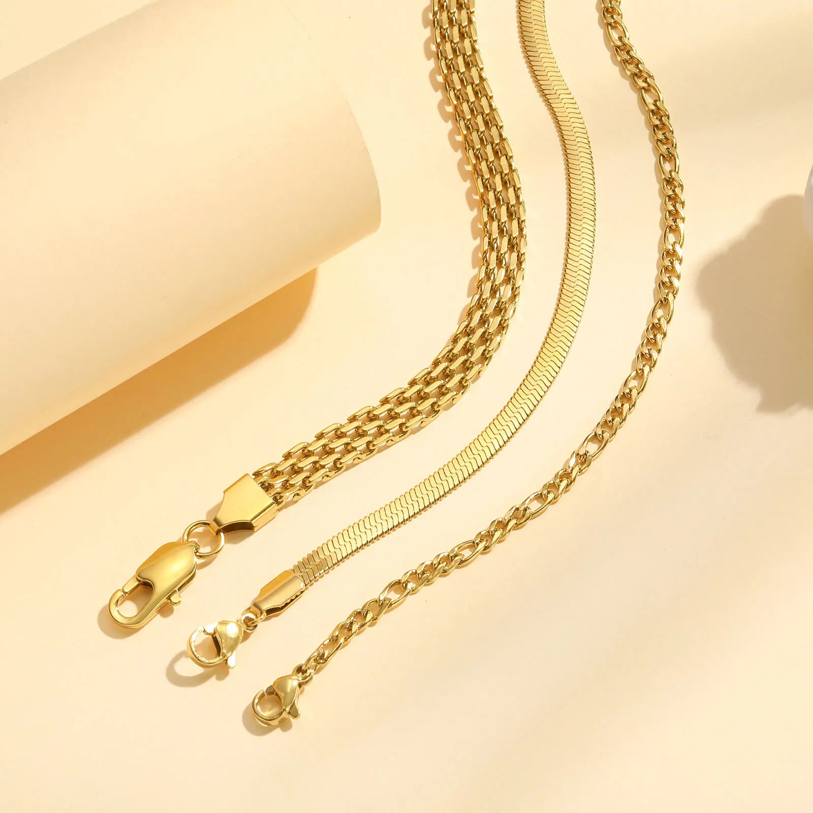 Bracelet Chaîne Dorée Acier Inoxydable Empilable
