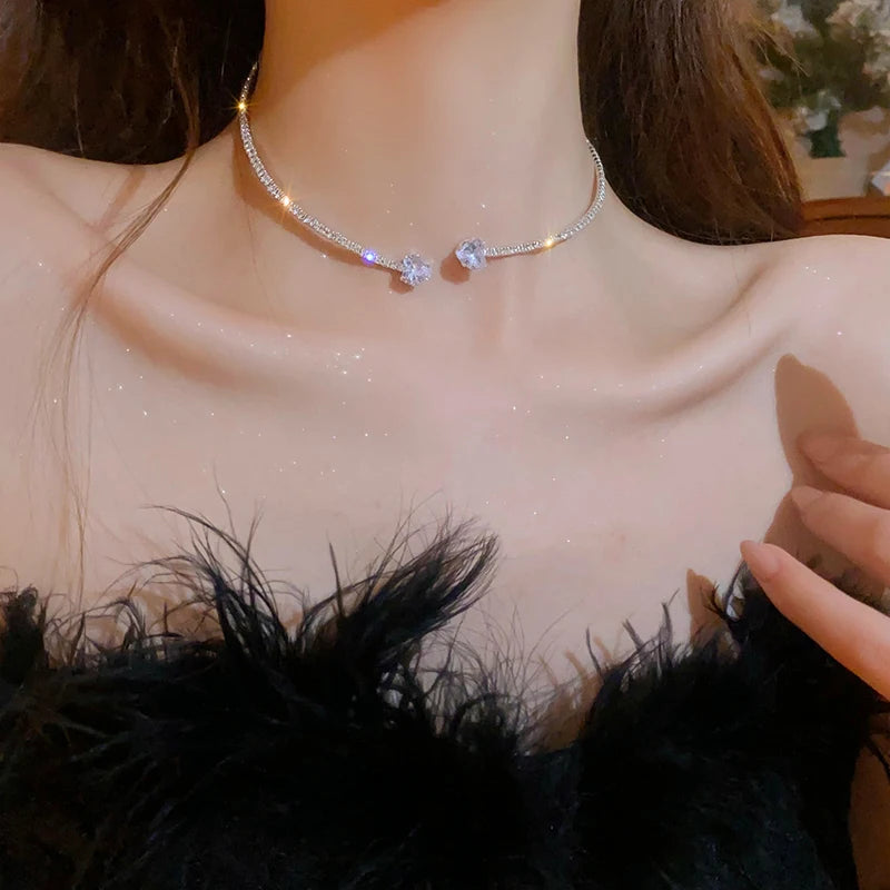 Collier Pendentif Multicouche Perle & Zircon