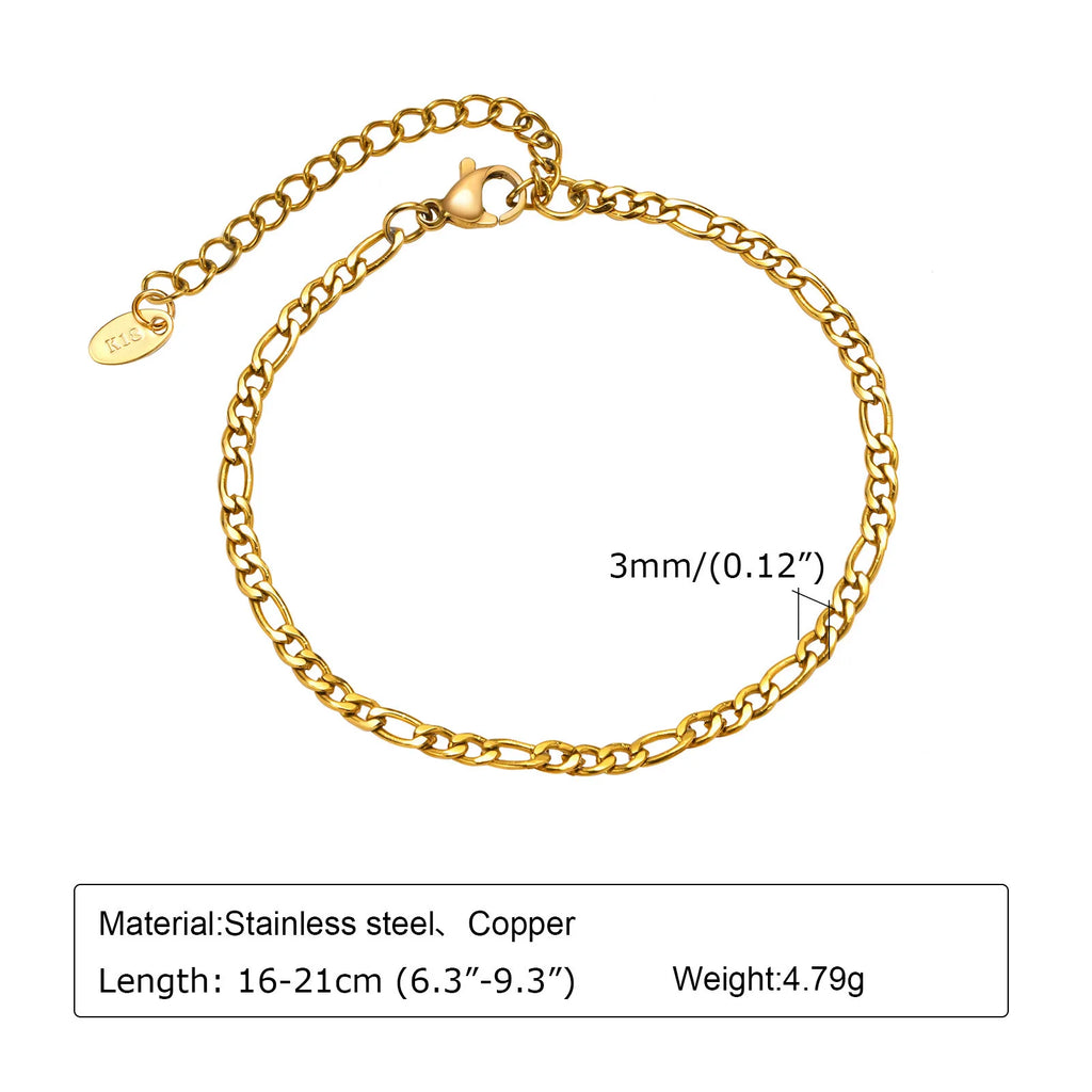 Bracelet Chaîne Dorée Acier Inoxydable Empilable