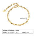 Bracelet Chaîne Dorée Acier Inoxydable Empilable