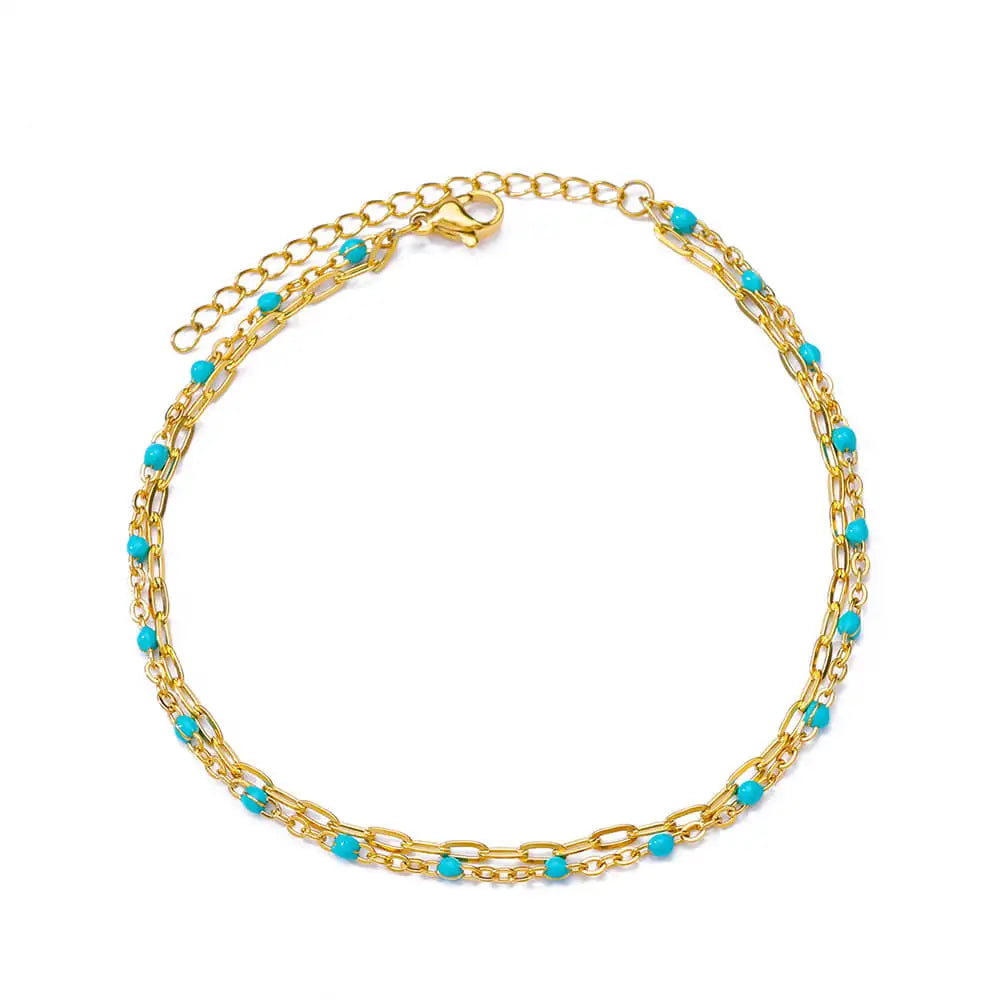 Bracelet Fleurs Zircon Doré Acier Inoxydable
