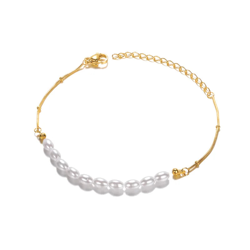 Bracelet Fleurs Zircon Doré Acier Inoxydable