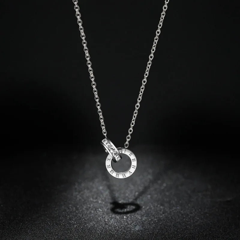 Collier Court Acier Inoxydable Doré Rose