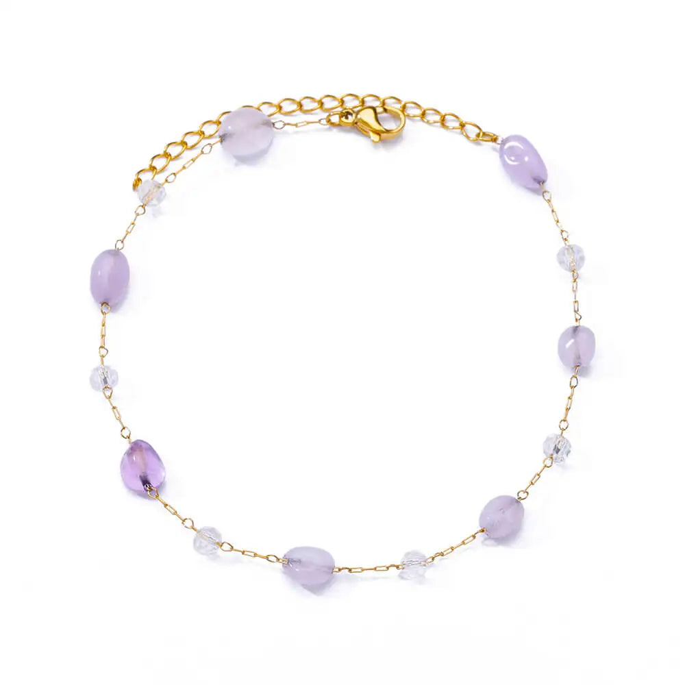 Bracelet Fleurs Zircon Doré Acier Inoxydable