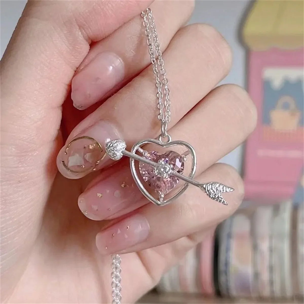 Collier Nœud Papillon Cristal Rose Y2K