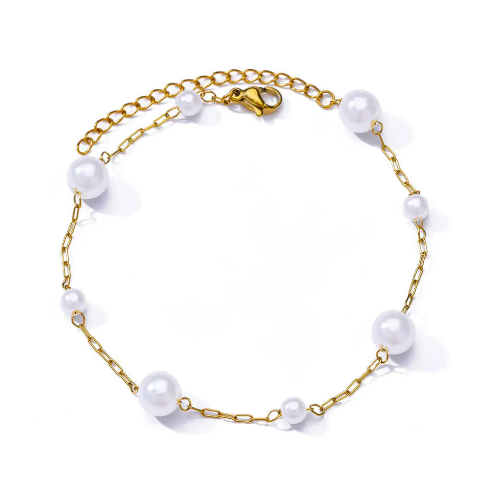 Bracelet Fleurs Zircon Doré Acier Inoxydable