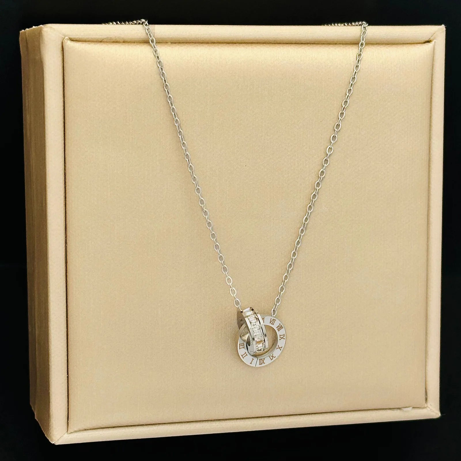 Collier Court Acier Inoxydable Doré Rose