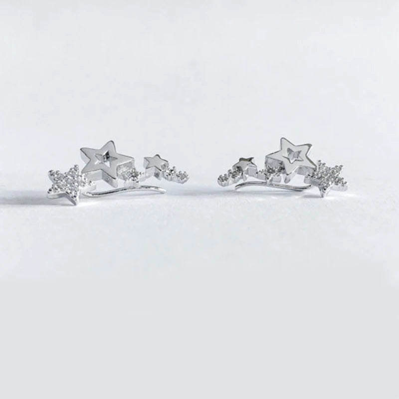 Boucles d'Oreilles Étoile Zircon Scintillant
