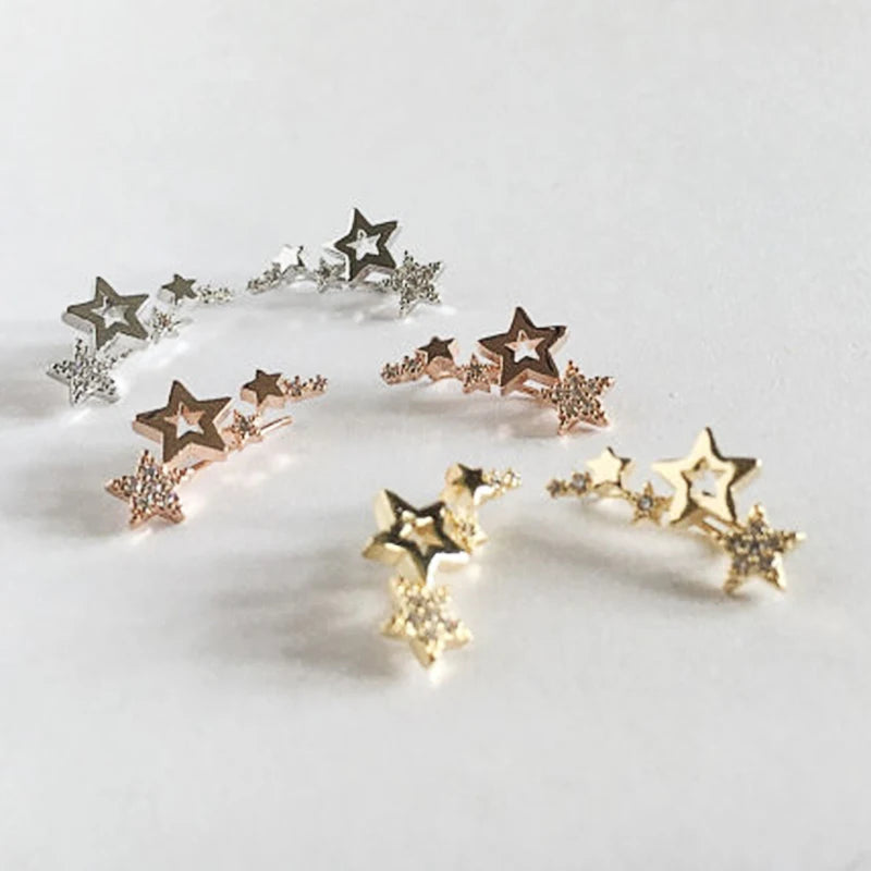 Boucles d'Oreilles Étoile Zircon Scintillant