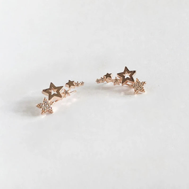 Boucles d'Oreilles Étoile Zircon Scintillant