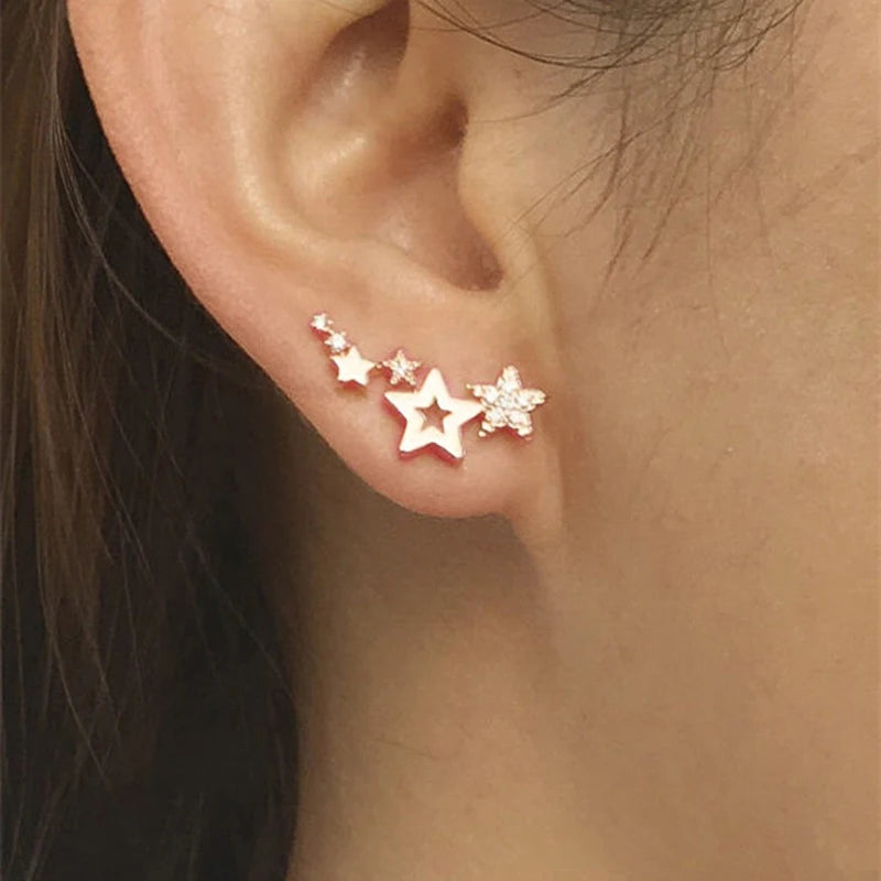 Boucles d'Oreilles Étoile Zircon Scintillant